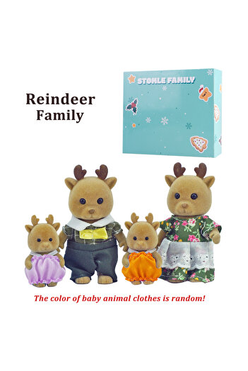 Choice3 H14-KK14 Box Box Packing Forest Family Reindeer Bunny Panda Animal Simulation Dollhouse Playset Play