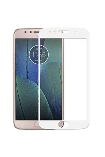 Bibilel Folie protectie Moto G5S Plus, fullscreen, rezistenta 9H, sticla securizata, Alb