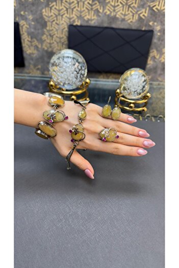Gümüşhanesi Hint safirinden otantik gümüş set