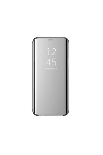 SOHO Book Cover Case Compatible with Samsung Galaxy S9, Clear View, Silver