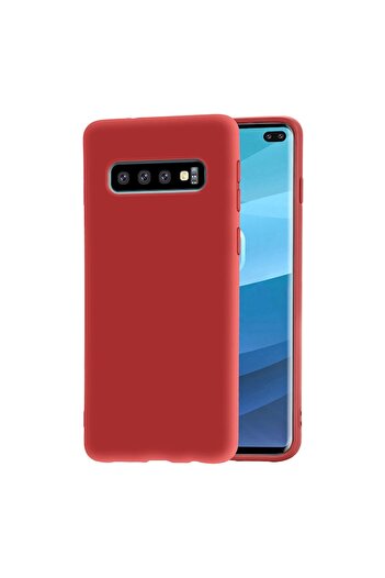 Bibilel Silicone Back Protective Case for Samsung Galaxy S10+/S10 Plus, Ultra-Slim Bumper, Red