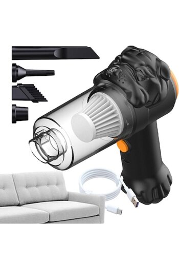 SOHO Aspirator Auto sau pentru Acasa cu Functie de Aspirare si Suflare, 4 in 1, Dog Design, Fara Fir
