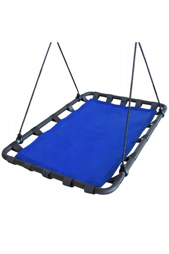 SERSIMO Hammock swing 120x80 cm, with metal frame and double grip, for garden or terrace, blue