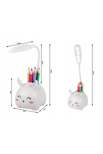 zola Desk lamp with phone and pen holder, LED, plastic, USB charging, 27 x 8 x 9 cm
