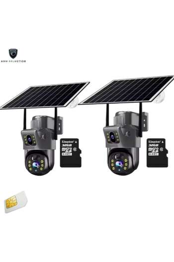 OEM Set 2 Surveillance Cameras 4K with Dual Lens, Solar Panel, 4G, Night Vision, 360 Motion Function fro