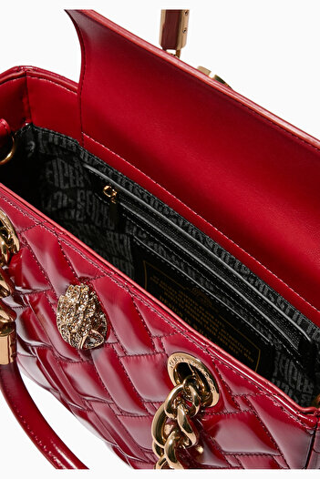 Kurt Geiger Square Kensington Bag, Rugan Deri, Şık ve Yapılandırılmış Tasarım
