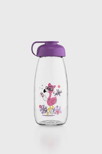 Renga Milky Kids Patterned 250 ml Glass Bottle 182056 Purple