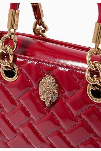Kurt Geiger Square Kensington Bag, Rugan Deri, Şık ve Yapılandırılmış Tasarım