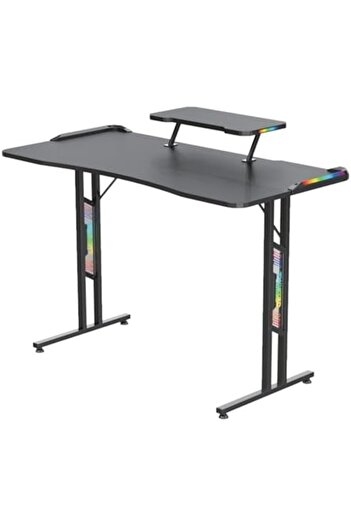 Twisted Minds RGB Gaming Desk - X-Shaped Design with Strong Frame, LED Lights, Cable Management, Com
