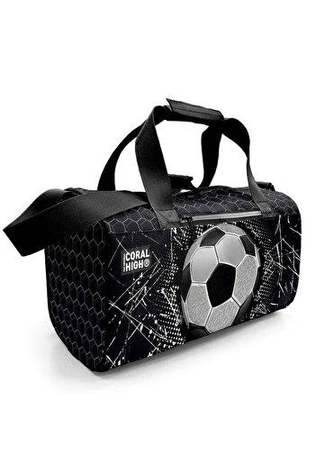 Coral High Black Football Patterned Sports Bag 27539