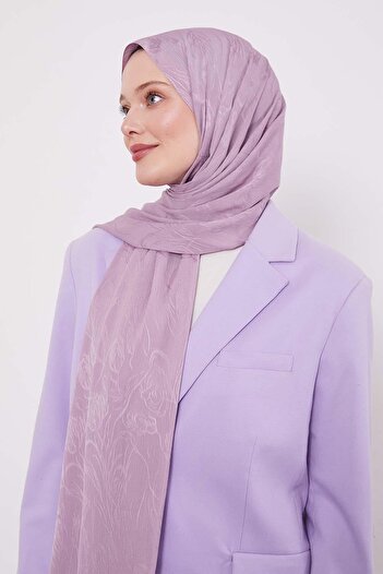 Levidor Lilac Abstract Tulip Pattern Jacquard Capri Shawl