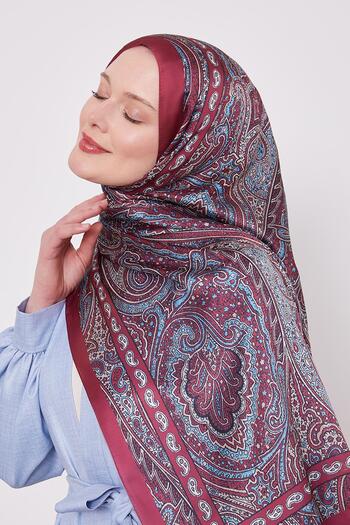 Levidor Red Edge Pattern Indian Silk Shawl