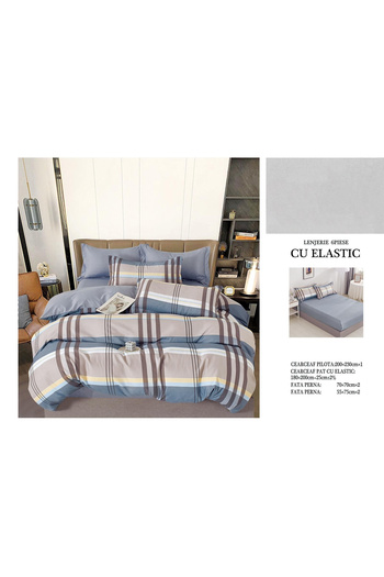 FIONNA.RO Fine Bed Linen With Elastic - Brown Stripes