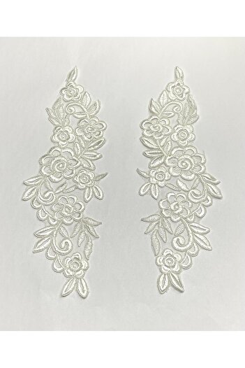 karantuhafiye Guipure Applique / 2-Piece Guipure Applique / White Color