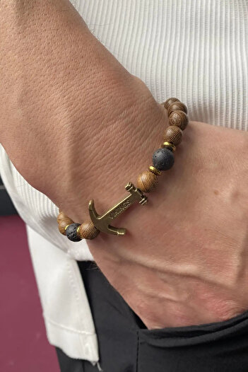 Mutenaura Stylish Men's Bracelet with Bead Detail