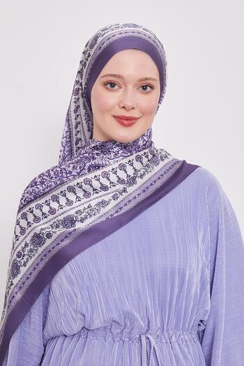 Levidor Purple Mini Flower Indian Silk Shawl