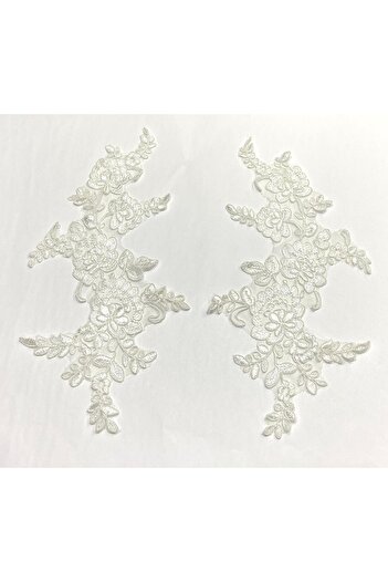 karantuhafiye Guipure Applique / 2-Piece Guipure Applique / White Color
