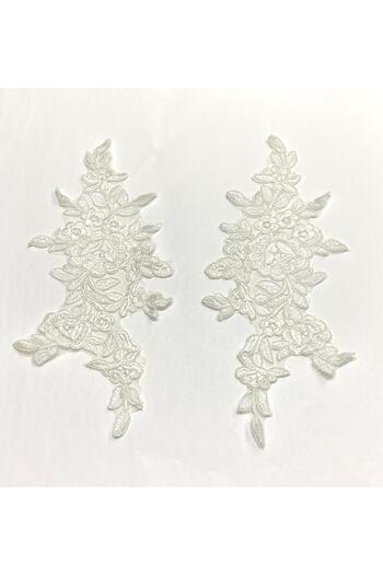 karantuhafiye Guipure Applique / 2-Piece Guipure Applique / White Color