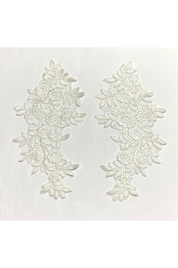 karantuhafiye Guipure Applique / 2-Piece Guipure Applique / White Color