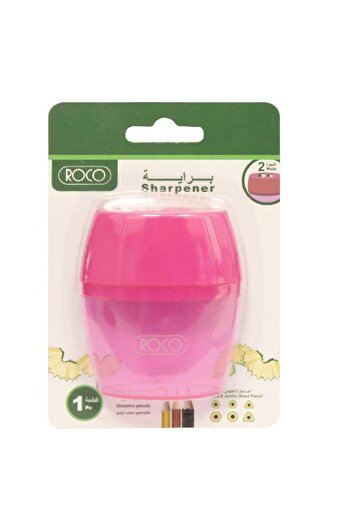 Roco Pocket Sharpener 2 Holes Transparent Pink