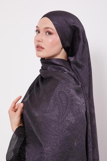 Levidor Anthracite Ethnic Pattern Italian Jacquard Shawl