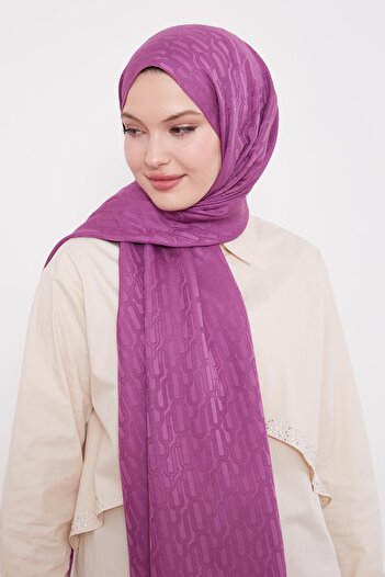 Levidor Violet Paperclip Pattern Blue Jacquard Shawl