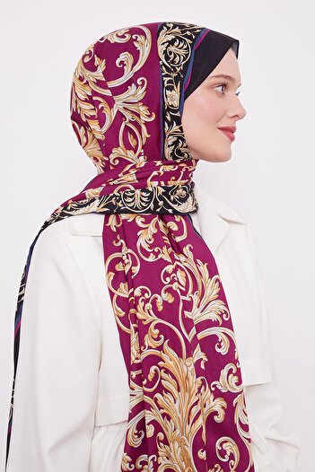 Levidor Purple Leaf Pattern Love Shawl