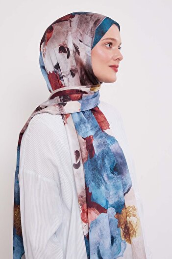 Levidor Emerald Abstract Flower Pattern Indian Silk Shawl