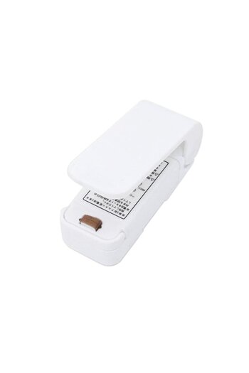 GABIANO Mini Bag Sealer with Batteries, Heat Sealing, Magnetic Back, Portable, 9.7x3 cm, White