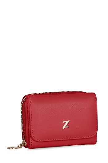 Zühre Red Wallet with Snap Closure Compartment Zc028