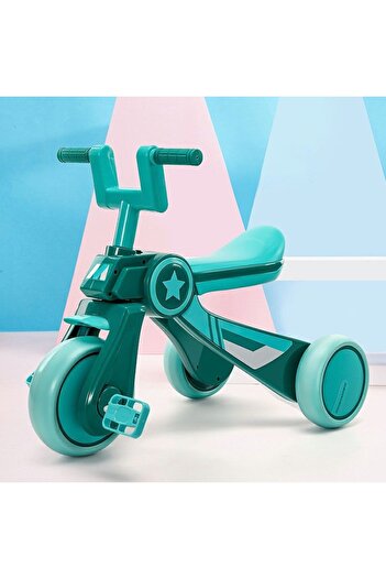 rexa Collapsible Kids Tricycle with Lights & Tip-Resistant Design – Green