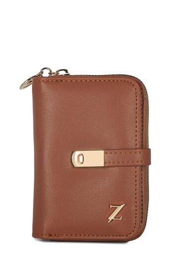 Zühre Zippered Tan Mini Wallet Zc025