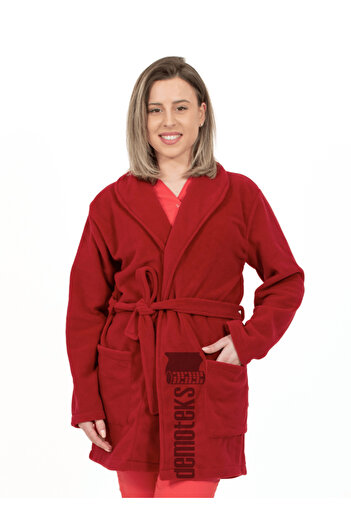 DEMOTEKS Medical jacket, Thick polar robe with cord Bordeaux, Unisex