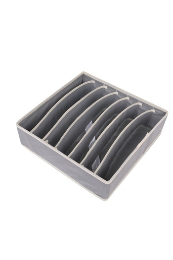 GABIANO Storage Box for Lingerie, Socks and Bras, Textile Material, 7 Compartments, 32 x 32 x 10 cm, Grey
