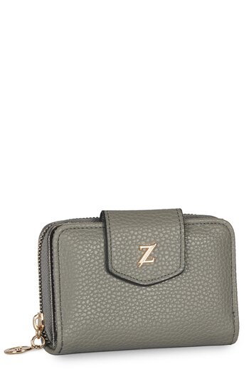 Zühre Zippered Dark Gray Mini Wallet Zc023