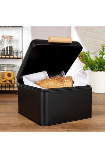 shumee Black metal bread box 22x20x14 cm