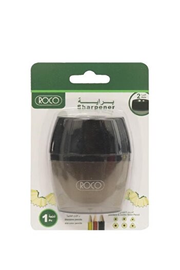 Roco Pocket Sharpener with 2 Holes – Transparent Black Compact Design