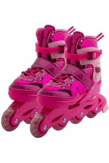 Rising Sports Inline 4 Wheel Skate Pink Sequined