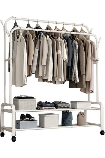 Türkiye Mobile Clothes Rack Garment Rack Wardrobe Rack With Wheels, Metal Clothing Closet Rack Hanging Rack,