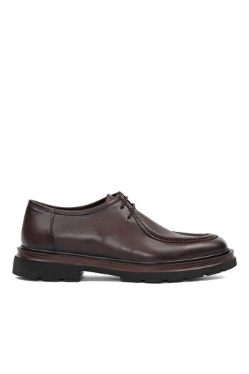 Celal Gültekin Men's Brown Lace-Up Leather Casual Shoes