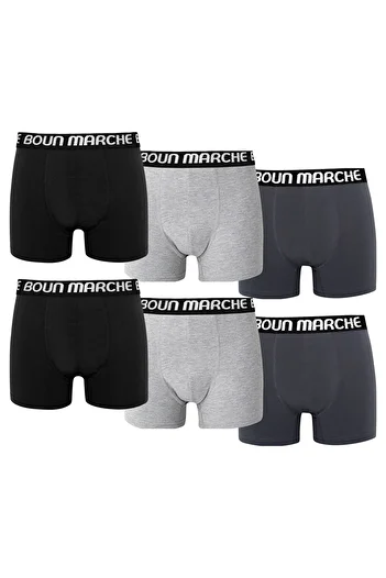 BOUN MARCHE Ανδρικά Boxer Lycra Premium Κουτί 6 τεμαχίων CATCH