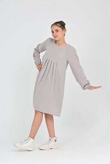 Toontoy Girl's Pleated Detailed Dress