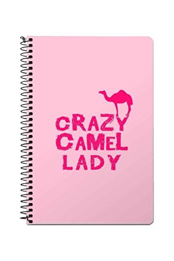Stylizedd Crazy Camel Lady Printed A5 Spiral Notebook Pink