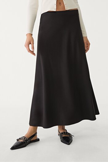 Stradivarius Flowing layered midi skirt