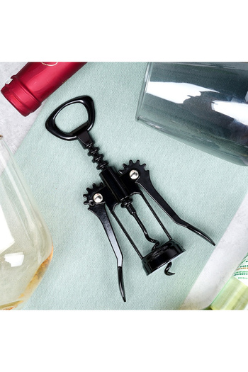 shumee 16cm Black Metal Wine Corkscrew