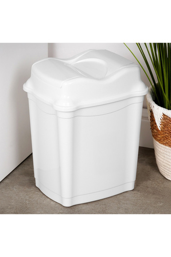 shumee Plastic waste bin, white, 9 l