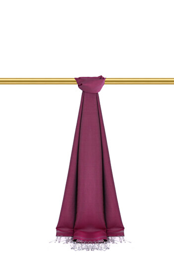Bursa İpek Plum Gray Double Sided Silk Shawl