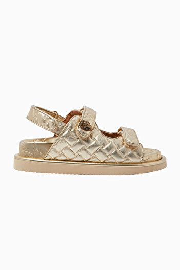 Kurt Geiger Orson Deri Kapitone Platform Slingback Sandalet
