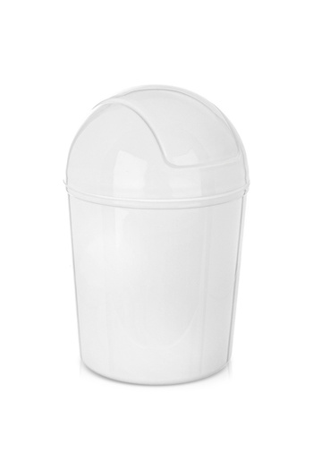 shumee Plastic bathroom waste bin, white, 920 ml