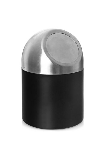 shumee Black steel bathroom waste bin 1.2 l